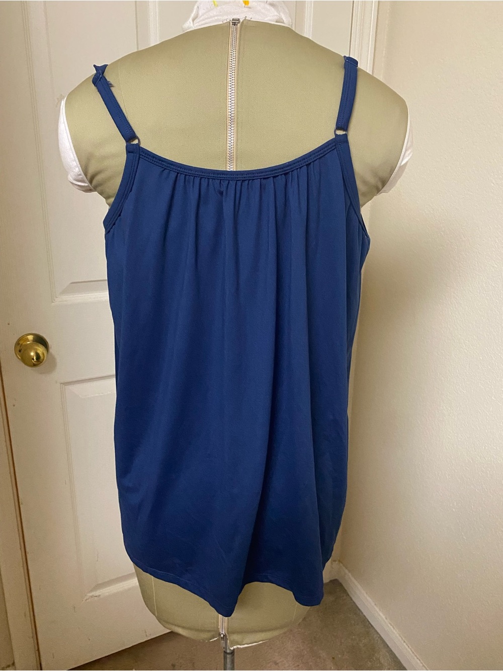 Women’s Navy Blue Spaghetti Strap Tank Top with Built-in bra